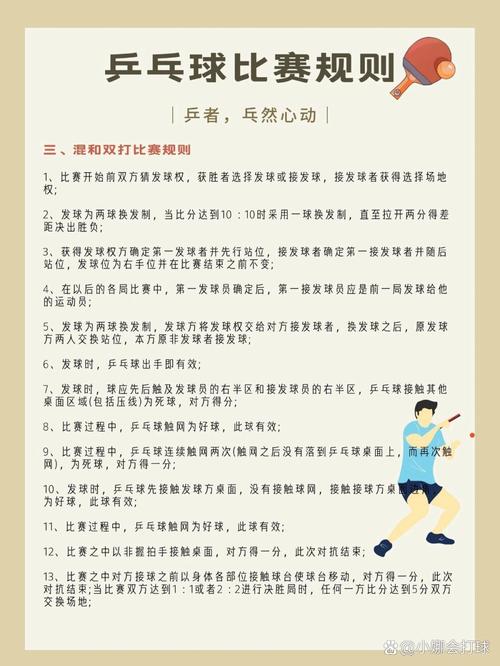 乒乓球单打比赛规则简述