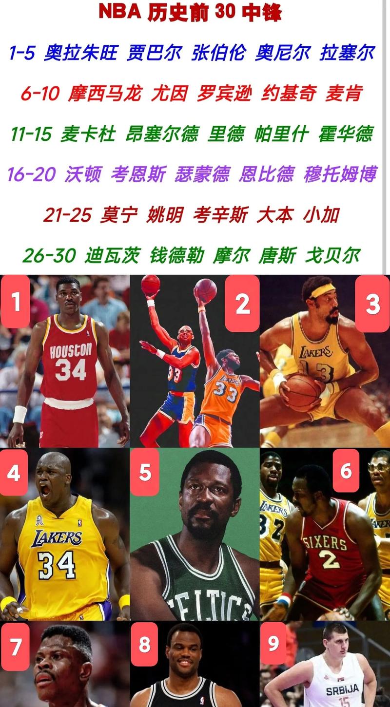 nba中锋排名总榜